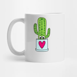 Cute Cactus Design #332: Cute Cactus In A Heart Pot Mug